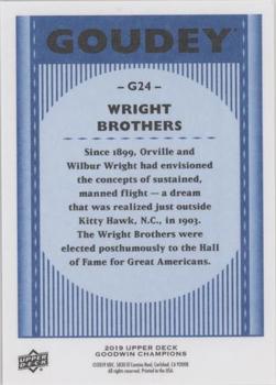 2019 Upper Deck Goodwin Champions - Goudey Royal Blue #G24 Wright Brothers Back