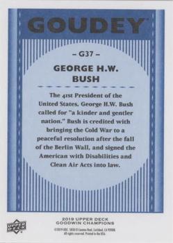 2019 Upper Deck Goodwin Champions - Goudey Royal Blue #G37 George H.W. Bush Back