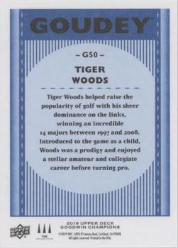 2019 Upper Deck Goodwin Champions - Goudey Royal Blue #G50 Tiger Woods Back