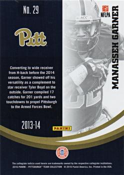 2016 Panini Pittsburgh Panthers - Silver #29 Manasseh Garner Back