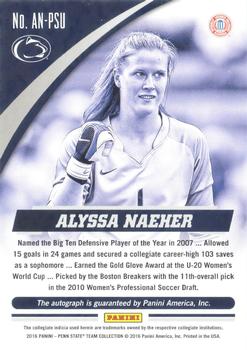 2016 Panini Penn State Nittany Lions - Autographs Silver #AN-PSU Alyssa Naeher Back