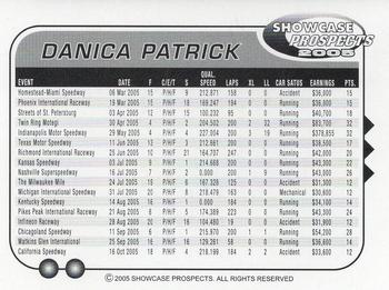 2005 Showcase Prospects #NNO Danica Patrick Back