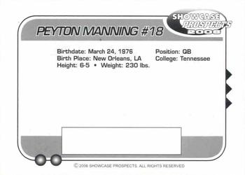 2006 Showcase Prospects #NNO Peyton Manning Back