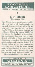 1935 Ogden's Football Caricatures #4 Eric Brook Back