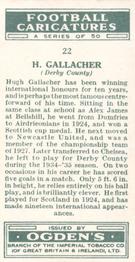 1935 Ogden's Football Caricatures #22 Hughie Gallacher Back
