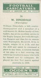 1935 Ogden's Football Caricatures #36 William Dingsdale Back