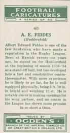 1935 Ogden's Football Caricatures #40 Alex Fiddes Back