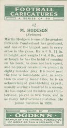 1935 Ogden's Football Caricatures #42 Martin Hodgson Back