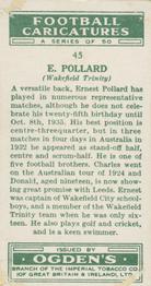 1935 Ogden's Football Caricatures #45 Ernest Pollard Back