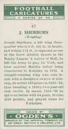 1935 Ogden's Football Caricatures #47 Joe Sherburn Back