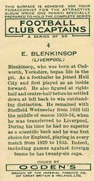 1935 Ogden's Football Club Captains #4 Ernie Blenkinsop Back
