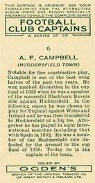 1935 Ogden's Football Club Captains #6 Aussie Campbell Back