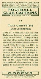 1935 Ogden's Football Club Captains #12 Thomas Griffiths Back