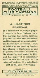 1935 Ogden's Football Club Captains #14 Alex Hastings Back