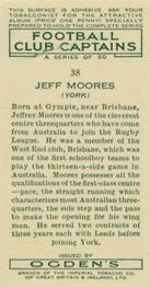 1935 Ogden's Football Club Captains #38 Jeff Moores Back