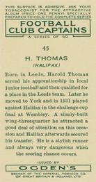 1935 Ogden's Football Club Captains #45 Harold Thomas Back