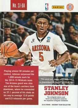2016 Panini Arizona Wildcats - Memorabilia #SJ-UA Stanley Johnson Back