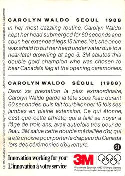1992 3M Canadian Olympic Innovators #21 Carolyn Waldo Back