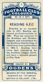 1906 Ogden's Football Club Colours #1 Reading Back