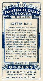 1906 Ogden's Football Club Colours #41 Exeter Back