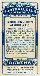 1906 Ogden's Football Club Colours #46 Brighton & Hove Back