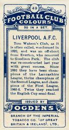 1906 Ogden's Football Club Colours #49 Liverpool Back
