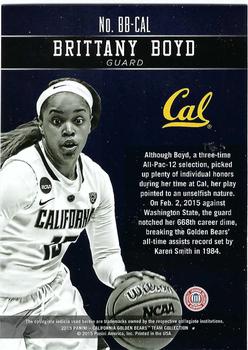 2015 Panini California Golden Bears - Honors #BB-CAL Brittany Boyd Back