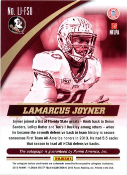 2015 Panini Florida State Seminoles - Autographs Black #LJ-FSU Lamarcus Joyner Back