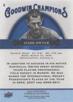 2020 Upper Deck Goodwin Champions - Royal Blue #6 Jamie Dwyer Back