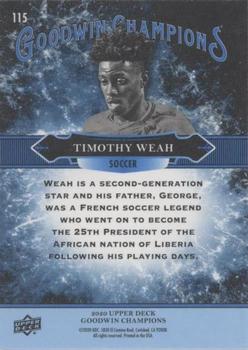 2020 Upper Deck Goodwin Champions - Royal Blue #115 Timothy Weah Back