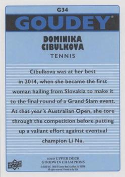 2020 Upper Deck Goodwin Champions - Goudey Royal Blue #G34 Dominika Cibulkova Back