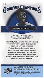 2020 Upper Deck Goodwin Champions - Minis Royal Blue #15 Timothy Weah Back