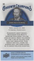 2020 Upper Deck Goodwin Champions - Minis Royal Blue #58 John Buccigross Back