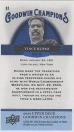 2020 Upper Deck Goodwin Champions - Minis Royal Blue #81 Vince Russo Back