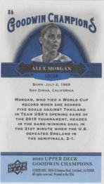 2020 Upper Deck Goodwin Champions - Minis Royal Blue #86 Alex Morgan Back