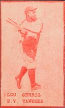 1928 W565 Strip Card Set #NNO Lou Gehrig Front