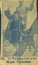 1926-28 W511 Strip Cards #93 Douglas Fairbanks / Mary Pickford Front