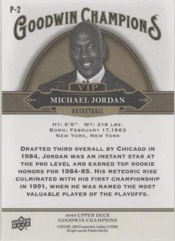 2020 Upper Deck Goodwin Champions - VIP Prize Cards #P-2 Michael Jordan Back