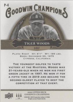 2020 Upper Deck Goodwin Champions - VIP Prize Cards #P-4 Tiger Woods Back