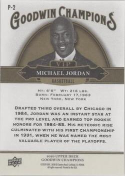 2020 Upper Deck Goodwin Champions - VIP Prize Cards Black #P-2 Michael Jordan Back