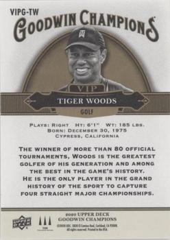 2020 Upper Deck Goodwin Champions - VIP Prize Cards Green #VIPG-TW Tiger Woods Back