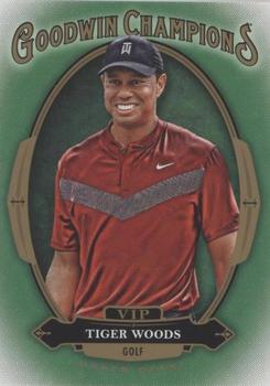 2020 Upper Deck Goodwin Champions - VIP Prize Cards Green #VIPG-TW Tiger Woods Front