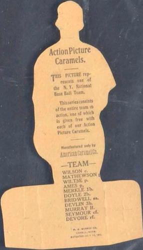1910 American Caramel Die Cuts (E125) #NNO Art Wilson Back