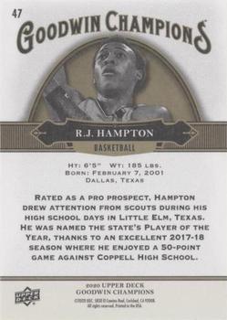 2020 Upper Deck Goodwin Champions - ePack Weekly Variations Black #47 R.J. Hampton Back