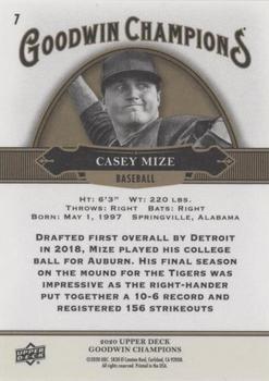 2020 Upper Deck Goodwin Champions - ePack Weekly Variations Green #7 Casey Mize Back