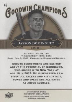 2020 Upper Deck Goodwin Champions - ePack Weekly Variations Green #45 Jasson Dominguez Back