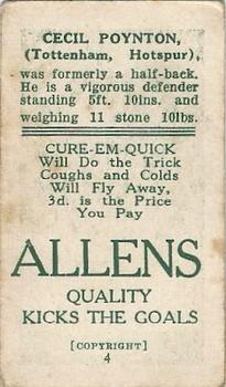 1925 A.W. Allen (Confectionery) Footballers #4 Cecil Poynton Back