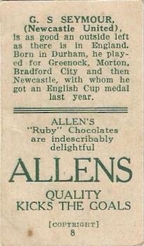 1925 A.W. Allen (Confectionery) Footballers #8 Stan Seymour Back
