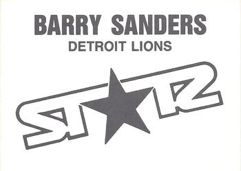 1990 St☆r Silver (unlicensed) #NNO Barry Sanders Back