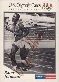 1991 Impel U.S. Olympic Cards Decathlon Gold - Autographs #3 Rafer Johnson Front